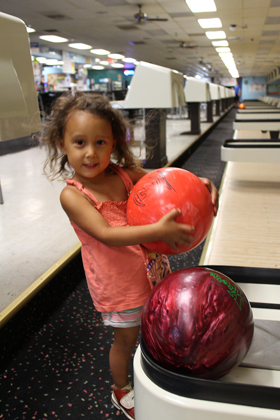 Kai's first bowling experience
