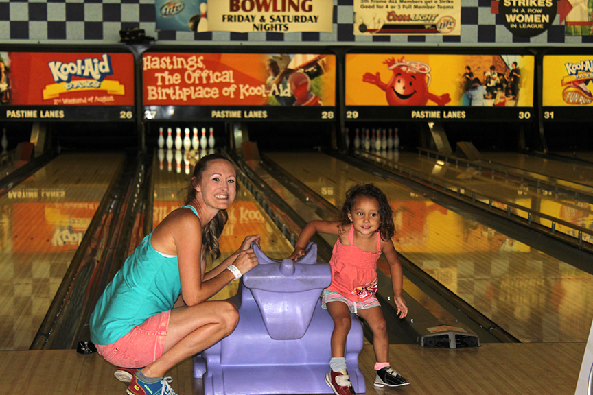 Kai's first bowling experience